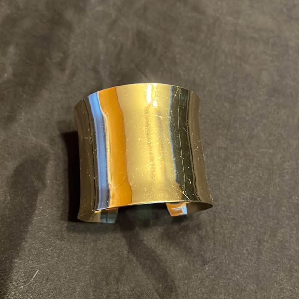 Two inch silver tone cuff bracelet for smaller wrists costume jewelry but nice